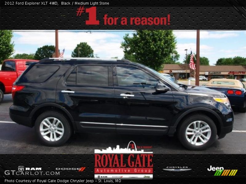 Black / Medium Light Stone 2012 Ford Explorer XLT 4WD