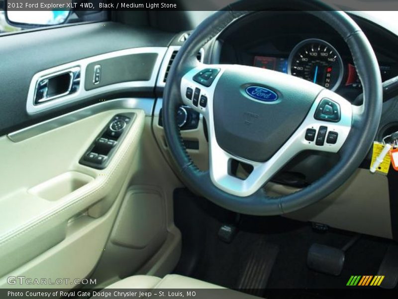 Black / Medium Light Stone 2012 Ford Explorer XLT 4WD
