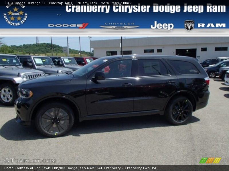 Brilliant Black Crystal Pearl / Black 2013 Dodge Durango SXT Blacktop AWD