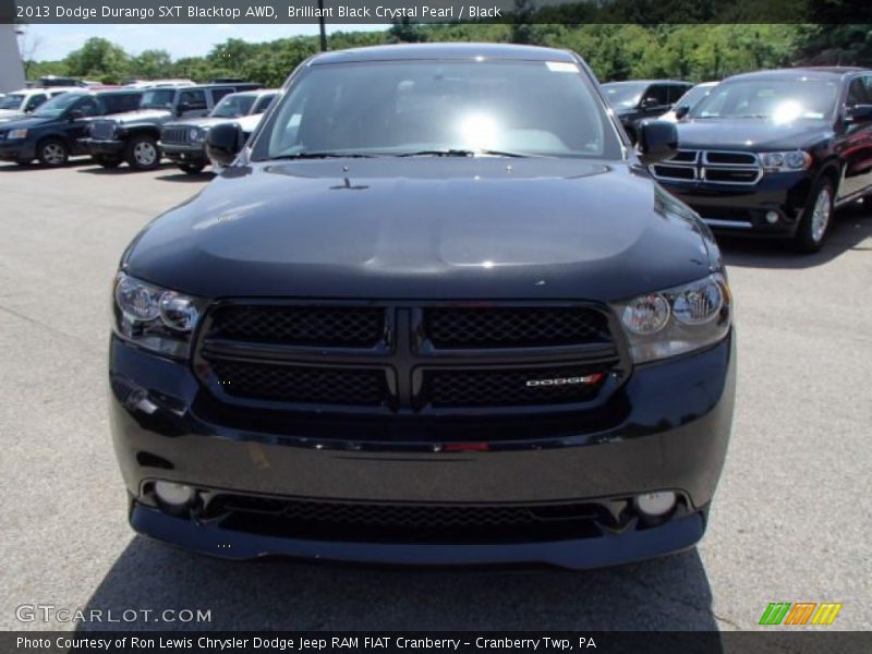 Brilliant Black Crystal Pearl / Black 2013 Dodge Durango SXT Blacktop AWD