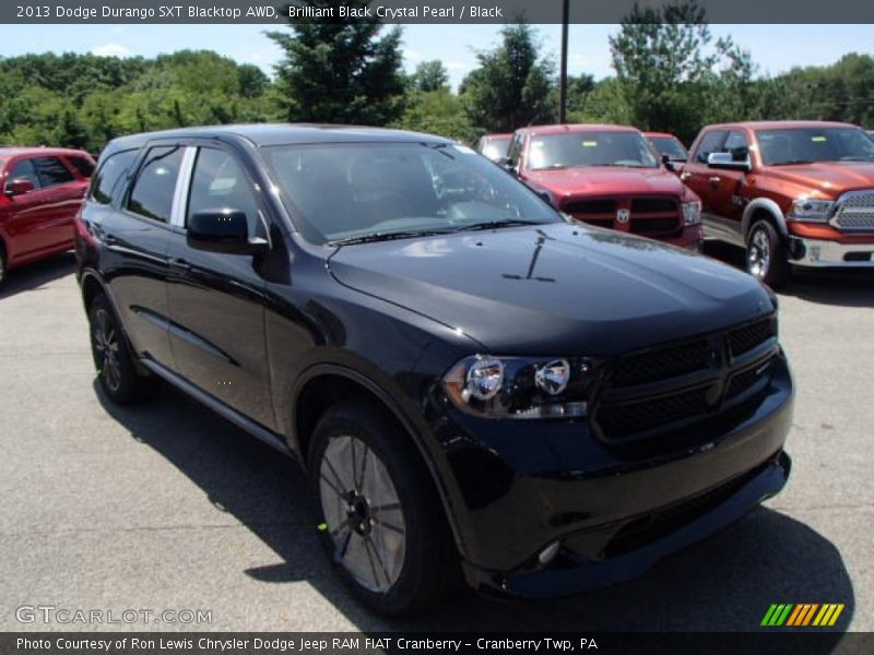 Brilliant Black Crystal Pearl / Black 2013 Dodge Durango SXT Blacktop AWD