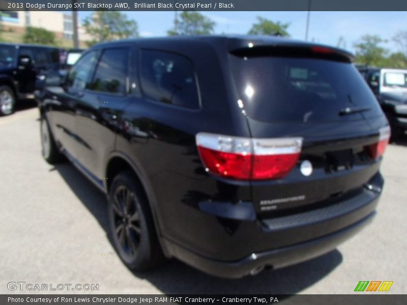 Brilliant Black Crystal Pearl / Black 2013 Dodge Durango SXT Blacktop AWD