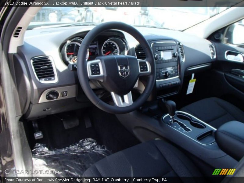 Brilliant Black Crystal Pearl / Black 2013 Dodge Durango SXT Blacktop AWD