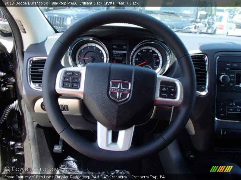 Brilliant Black Crystal Pearl / Black 2013 Dodge Durango SXT Blacktop AWD