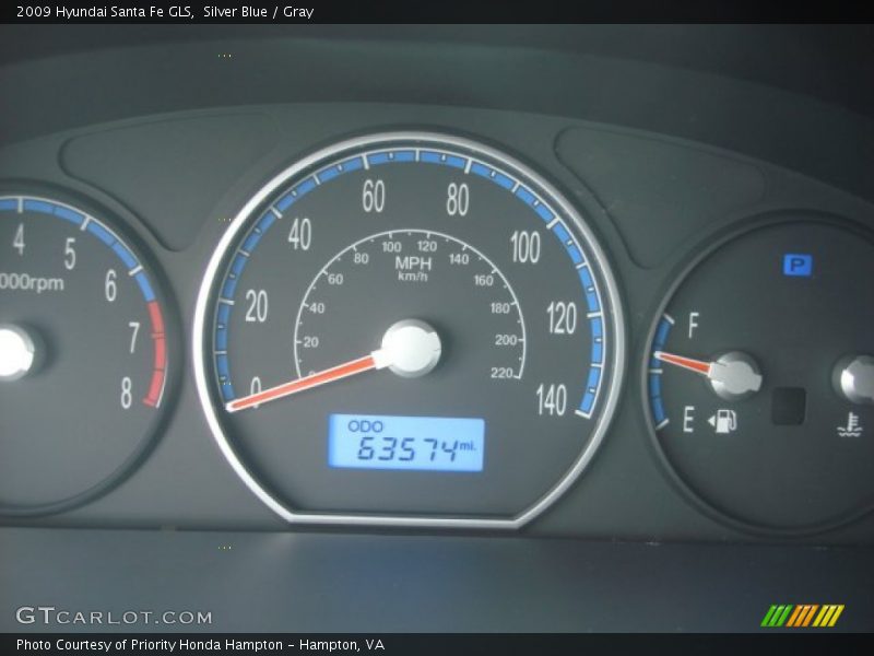 Silver Blue / Gray 2009 Hyundai Santa Fe GLS