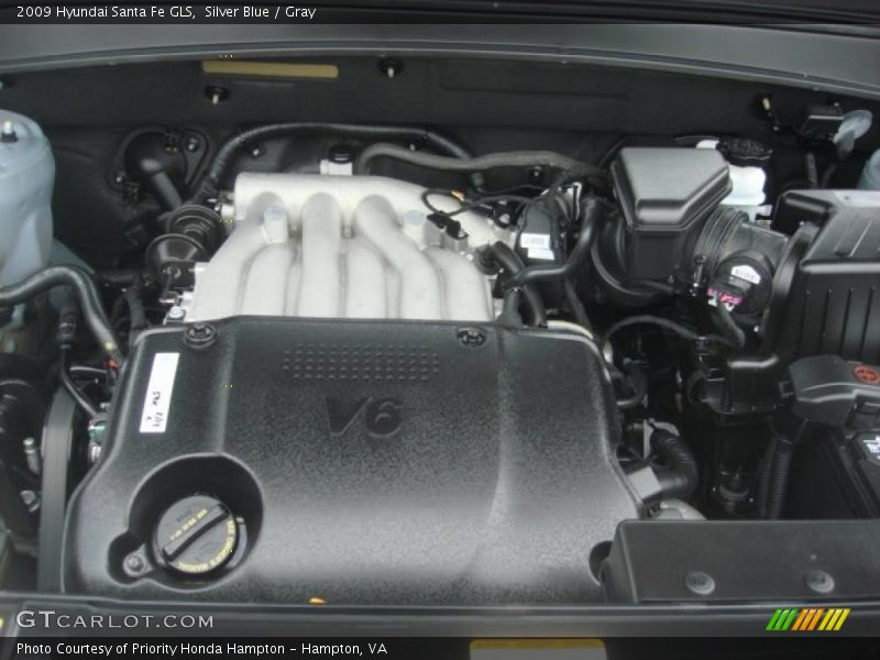 Silver Blue / Gray 2009 Hyundai Santa Fe GLS