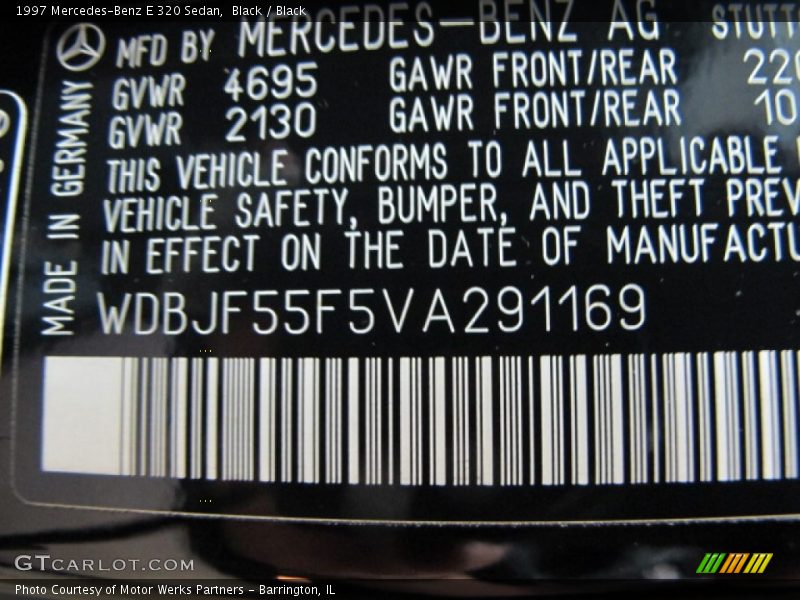 Black / Black 1997 Mercedes-Benz E 320 Sedan