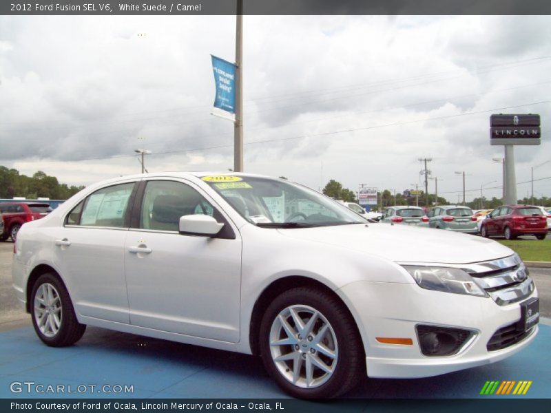 White Suede / Camel 2012 Ford Fusion SEL V6