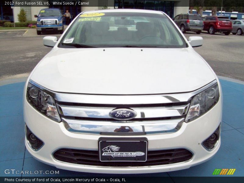 White Suede / Camel 2012 Ford Fusion SEL V6