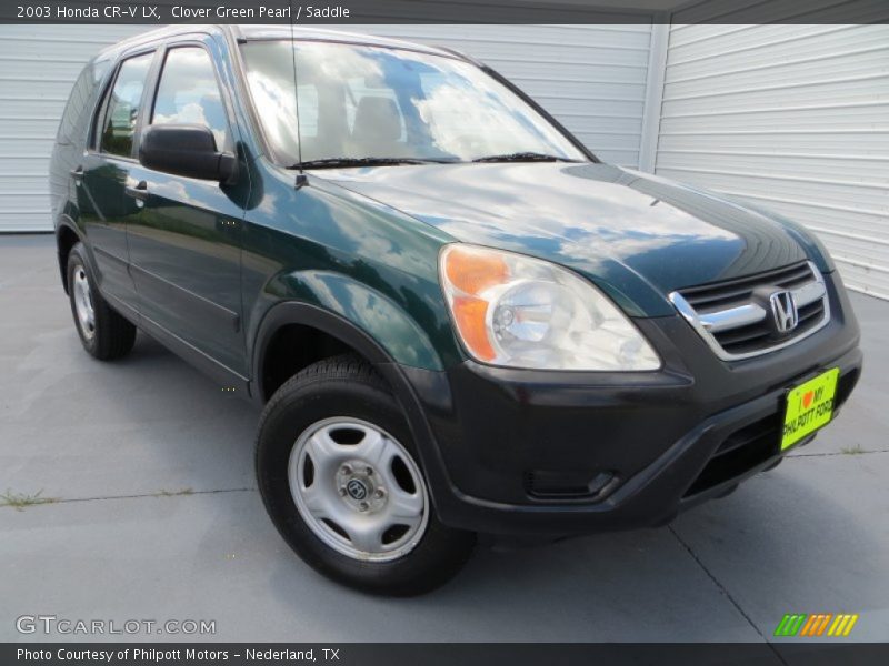 Clover Green Pearl / Saddle 2003 Honda CR-V LX