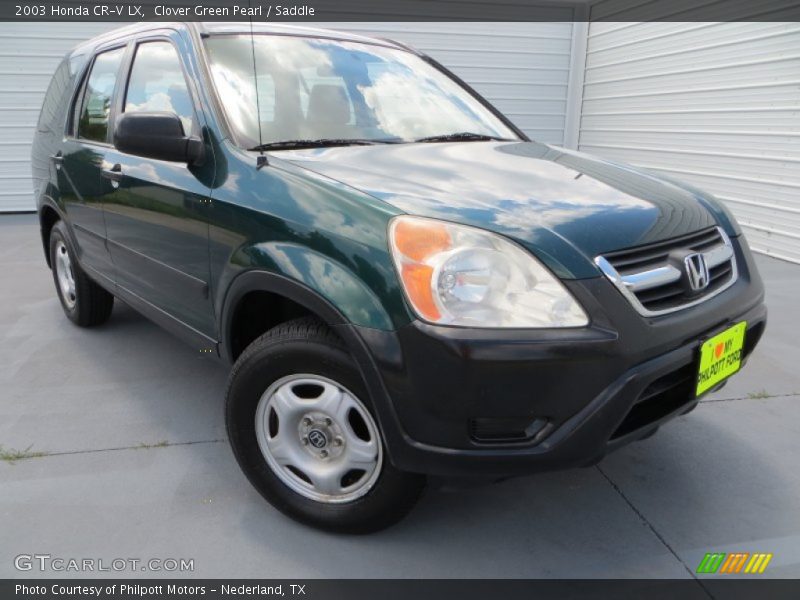 Clover Green Pearl / Saddle 2003 Honda CR-V LX