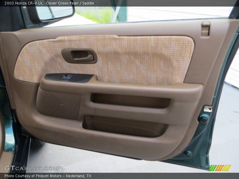 Clover Green Pearl / Saddle 2003 Honda CR-V LX
