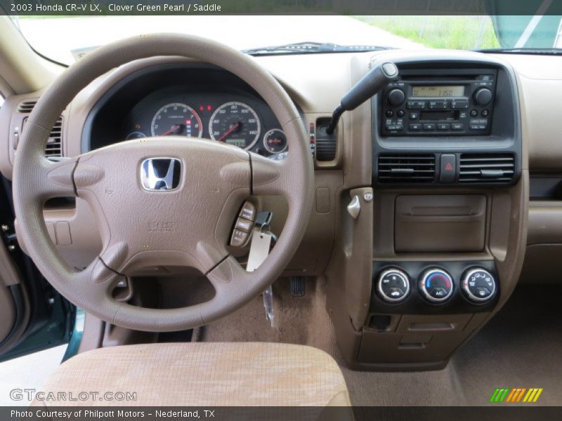Clover Green Pearl / Saddle 2003 Honda CR-V LX