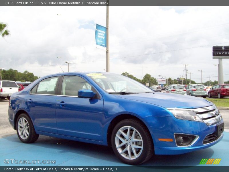 Blue Flame Metallic / Charcoal Black 2012 Ford Fusion SEL V6
