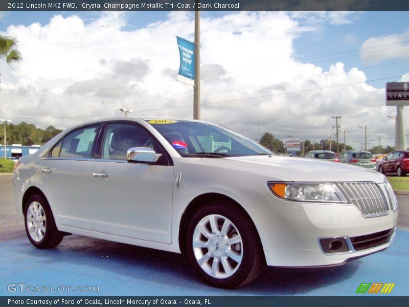 Crystal Champagne Metallic Tri-Coat / Dark Charcoal 2012 Lincoln MKZ FWD