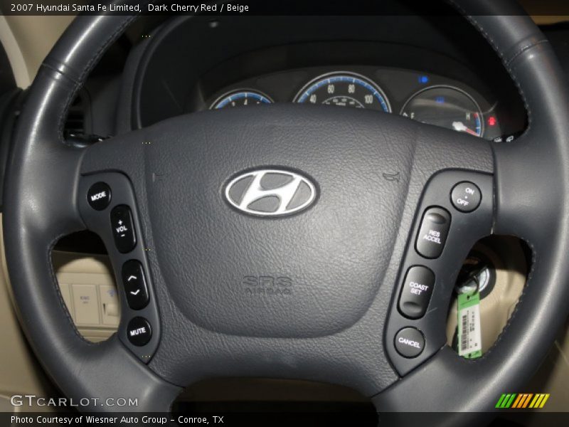 Dark Cherry Red / Beige 2007 Hyundai Santa Fe Limited