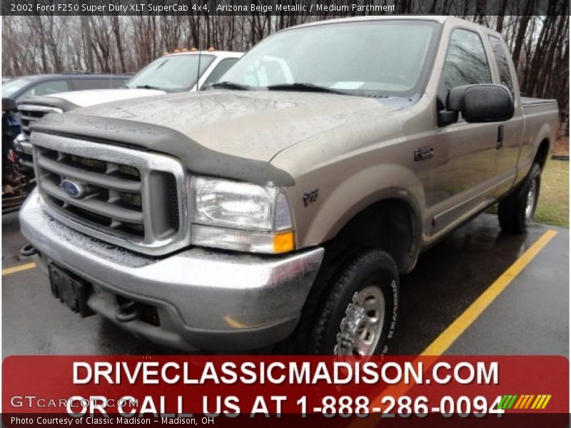 Arizona Beige Metallic / Medium Parchment 2002 Ford F250 Super Duty XLT SuperCab 4x4