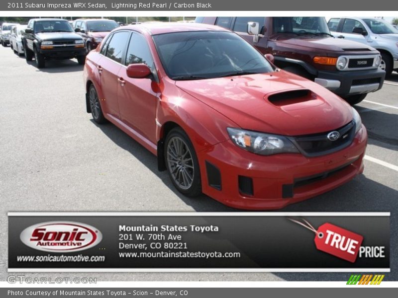 Lightning Red Pearl / Carbon Black 2011 Subaru Impreza WRX Sedan
