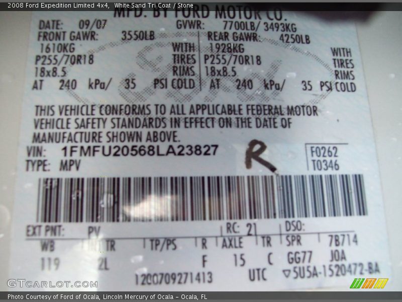White Sand Tri Coat / Stone 2008 Ford Expedition Limited 4x4