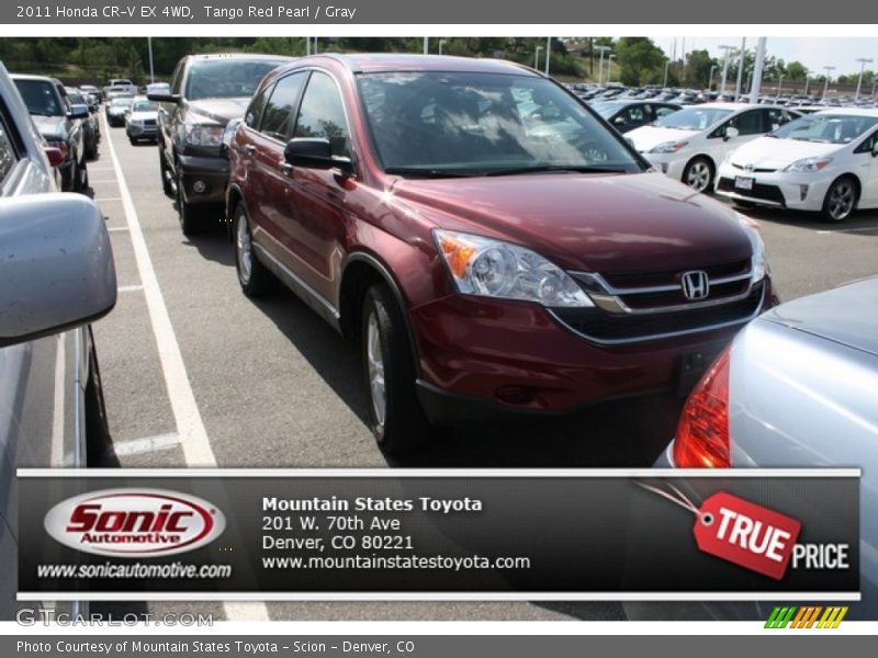Tango Red Pearl / Gray 2011 Honda CR-V EX 4WD