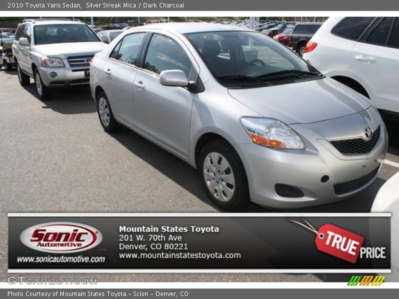 Silver Streak Mica / Dark Charcoal 2010 Toyota Yaris Sedan