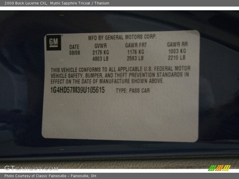 Mystic Sapphire Tricoat / Titanium 2009 Buick Lucerne CXL