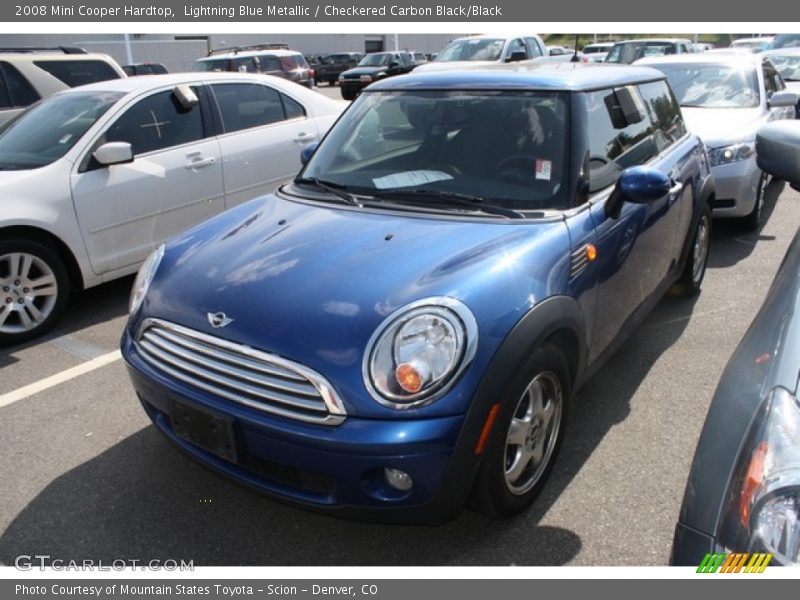 Lightning Blue Metallic / Checkered Carbon Black/Black 2008 Mini Cooper Hardtop