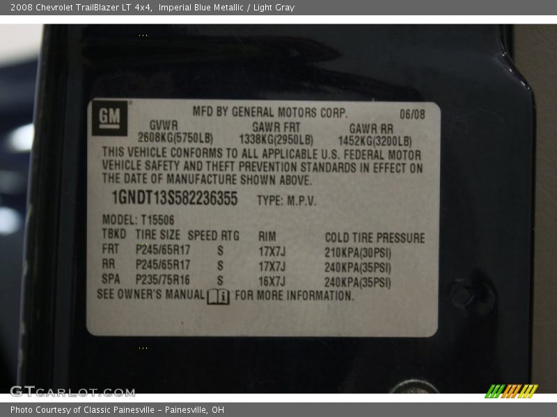 Imperial Blue Metallic / Light Gray 2008 Chevrolet TrailBlazer LT 4x4
