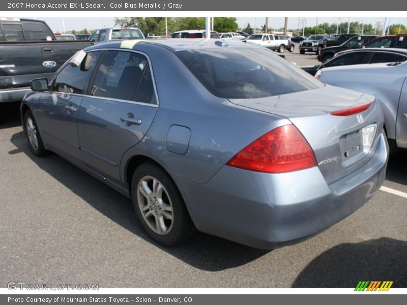 Cool Blue Metallic / Gray 2007 Honda Accord EX-L Sedan