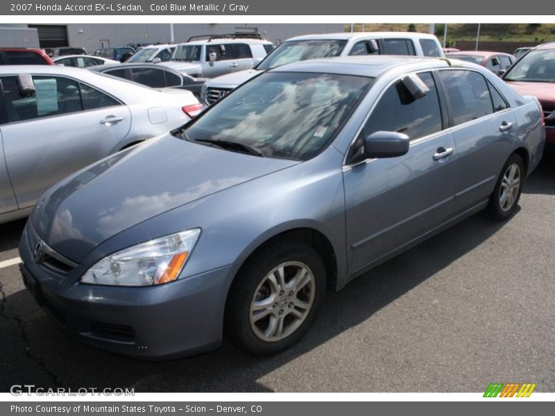 Cool Blue Metallic / Gray 2007 Honda Accord EX-L Sedan