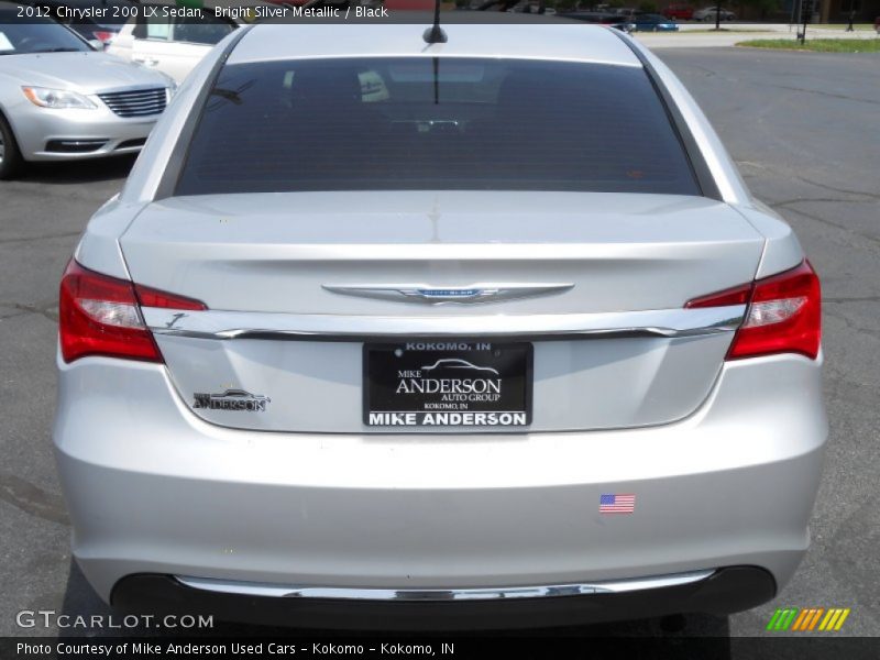 Bright Silver Metallic / Black 2012 Chrysler 200 LX Sedan