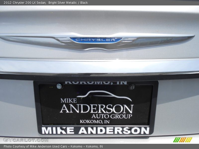 Bright Silver Metallic / Black 2012 Chrysler 200 LX Sedan