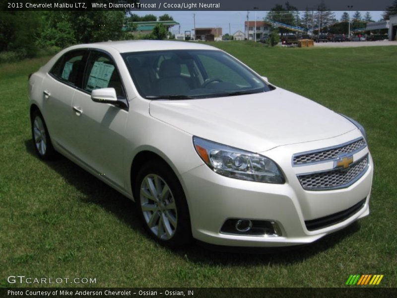 White Diamond Tricoat / Cocoa/Light Neutral 2013 Chevrolet Malibu LTZ
