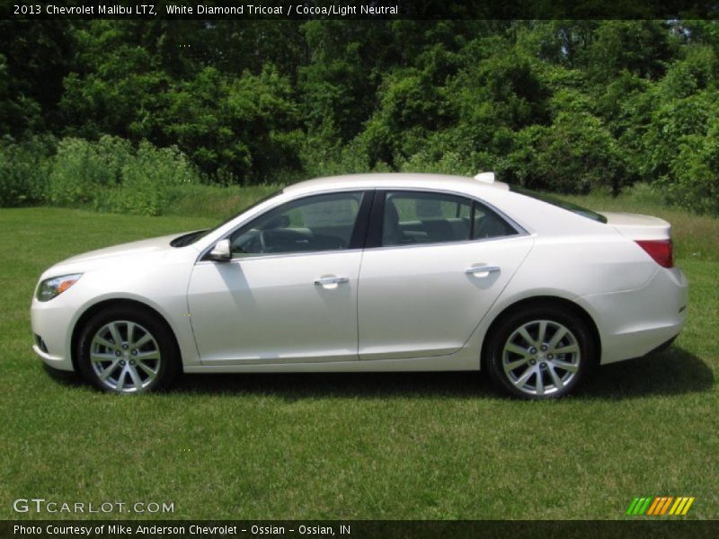 White Diamond Tricoat / Cocoa/Light Neutral 2013 Chevrolet Malibu LTZ