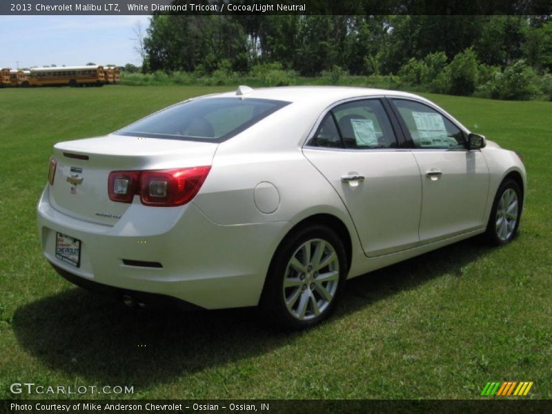 White Diamond Tricoat / Cocoa/Light Neutral 2013 Chevrolet Malibu LTZ
