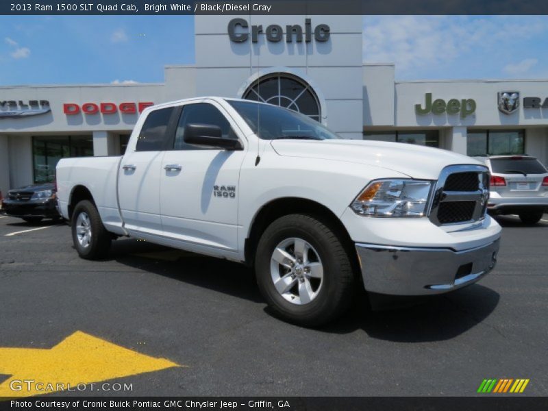 Bright White / Black/Diesel Gray 2013 Ram 1500 SLT Quad Cab