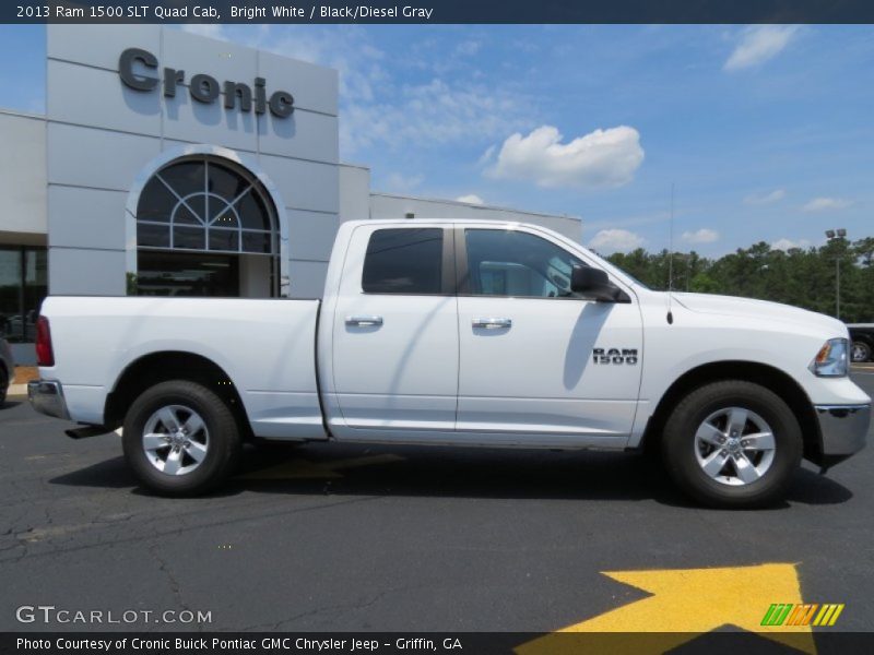 Bright White / Black/Diesel Gray 2013 Ram 1500 SLT Quad Cab