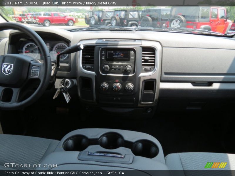Bright White / Black/Diesel Gray 2013 Ram 1500 SLT Quad Cab