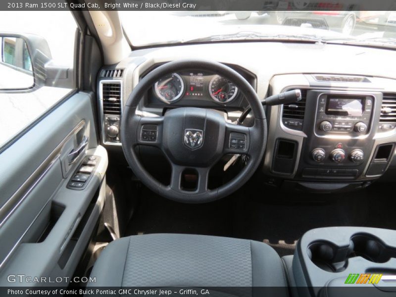 Bright White / Black/Diesel Gray 2013 Ram 1500 SLT Quad Cab