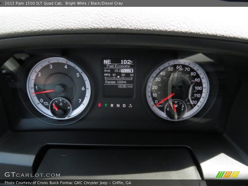 Bright White / Black/Diesel Gray 2013 Ram 1500 SLT Quad Cab