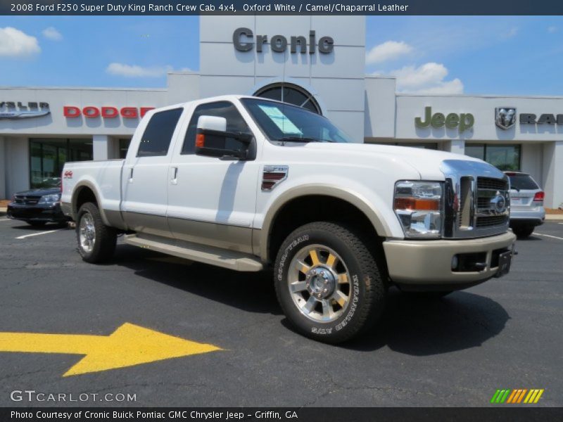 Oxford White / Camel/Chaparral Leather 2008 Ford F250 Super Duty King Ranch Crew Cab 4x4