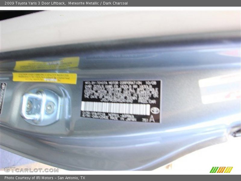 Meteorite Metallic / Dark Charcoal 2009 Toyota Yaris 3 Door Liftback