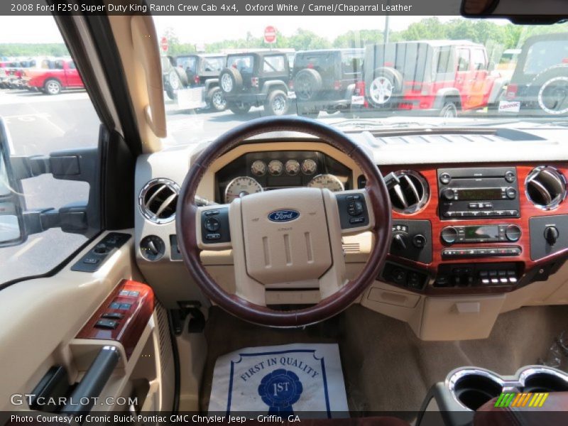 Oxford White / Camel/Chaparral Leather 2008 Ford F250 Super Duty King Ranch Crew Cab 4x4