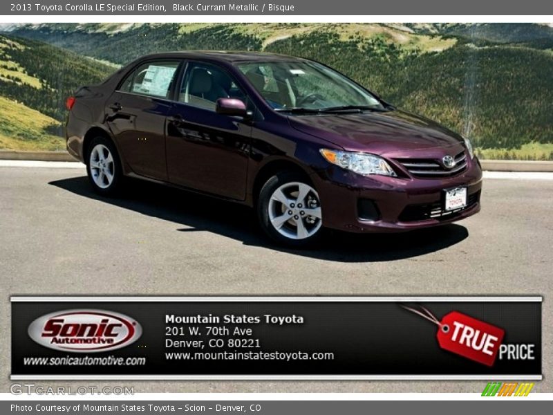 Black Currant Metallic / Bisque 2013 Toyota Corolla LE Special Edition