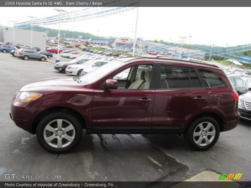 Dark Cherry / Beige 2009 Hyundai Santa Fe SE 4WD