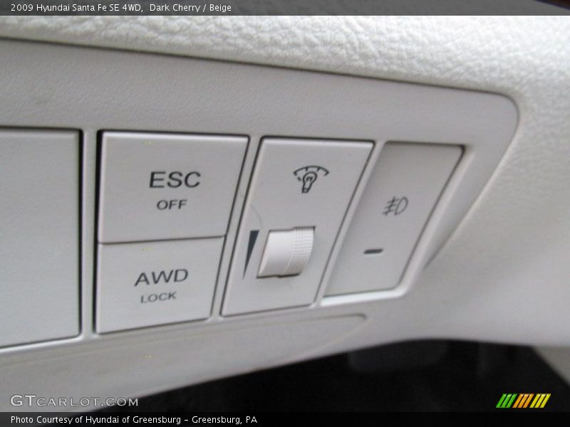 Dark Cherry / Beige 2009 Hyundai Santa Fe SE 4WD