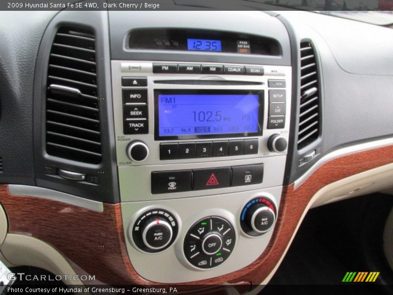 Dark Cherry / Beige 2009 Hyundai Santa Fe SE 4WD