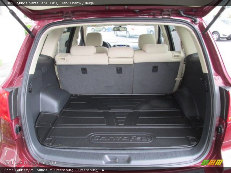 Dark Cherry / Beige 2009 Hyundai Santa Fe SE 4WD