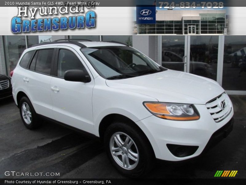 Pearl White / Gray 2010 Hyundai Santa Fe GLS 4WD