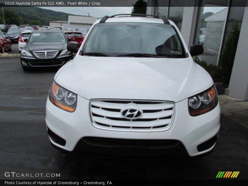 Pearl White / Gray 2010 Hyundai Santa Fe GLS 4WD